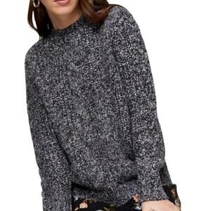 TopShop gray cable knit  oversized plus mock neck sweater NEW sz 14